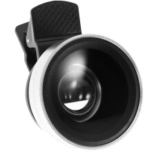 2 in 1 Phone Camera Lens Wide Angle Macro Lens Outer Mobile Phone Lens for Smartphone (Silver)