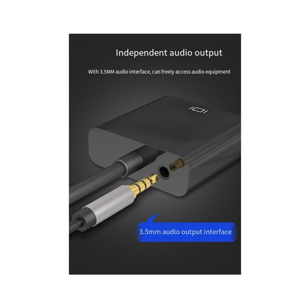 1080P -Compatible To Vga Converter With Audio Cable -Compatible To Vga Adapter For Laptop Projector 9009879033073