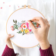 Office&Craft&Stationery Celebration Activ Embroidery Starters Kit for Beginners with Embroidery Cloth Embroidery Hoops Threads and Needles