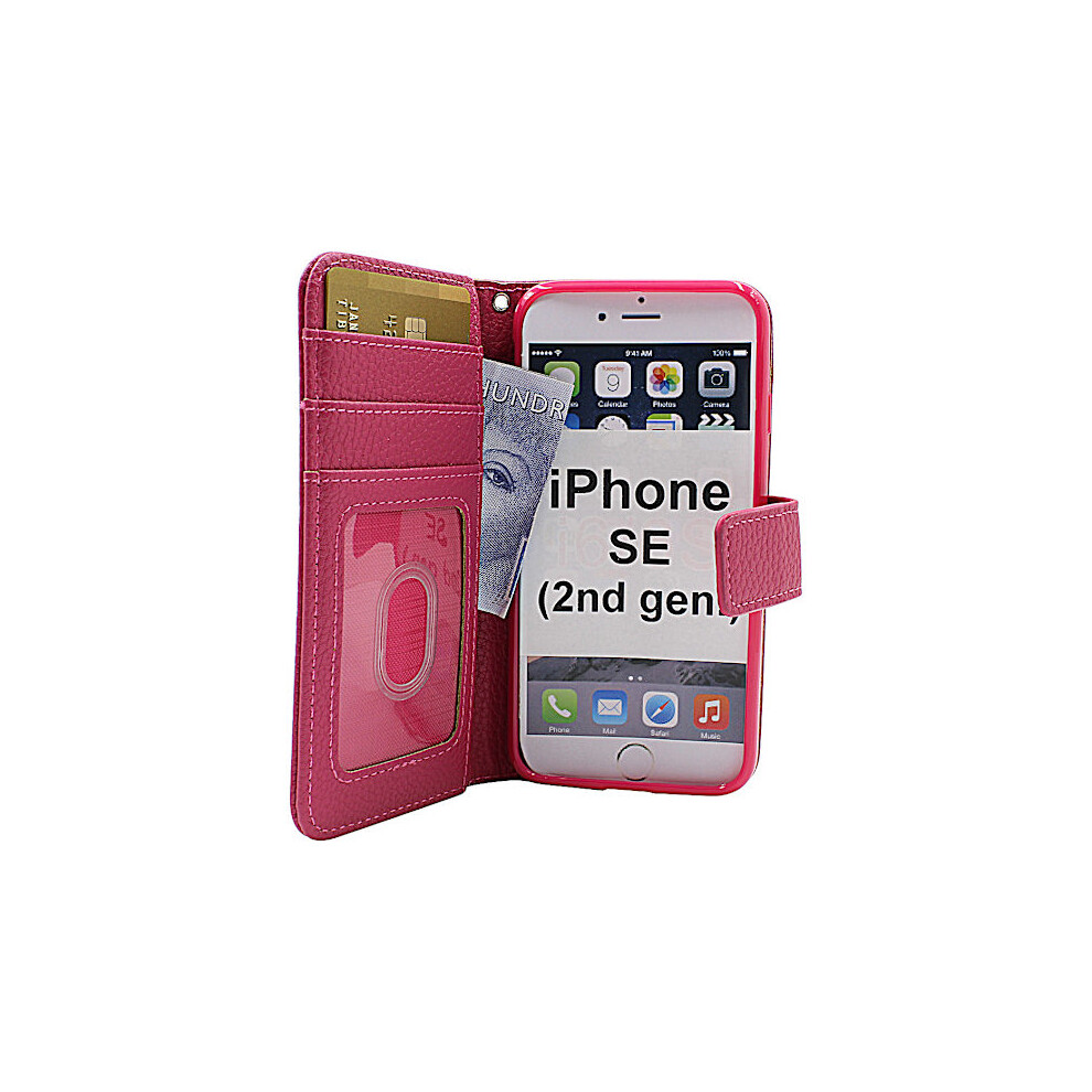 New Standcase Wallet Compatible With Iphone Se (2Nd Generation) Hotpink G764 9389440409484