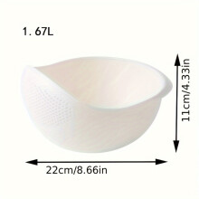 SHAOSZC Eco-Friendly BPA-Free Rice Washing Bowl with Strainer - Multi-Functional Kitchen Colander for Rice, Fruits, Vegetables