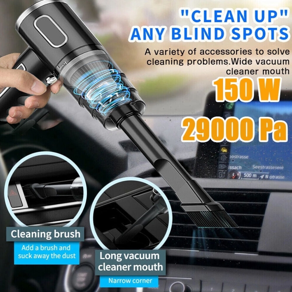 Xhy Cordless Handheld Vacuum Cleaner 150W Duster Mini Portable Strong Suction For Car Auto, Household Black 9389440805859