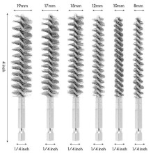 pcs Wire Brushes for Drill, Stainless Steel Small Wire Brushes in Different Sizes, for Cleaning, Polishing Silver