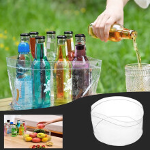 Txmfgh Foldable Wash Basin - Portable for Travel, Outdoor, Business Trips, Everyday Use - Large Capacity, Clear - Compatible with standard