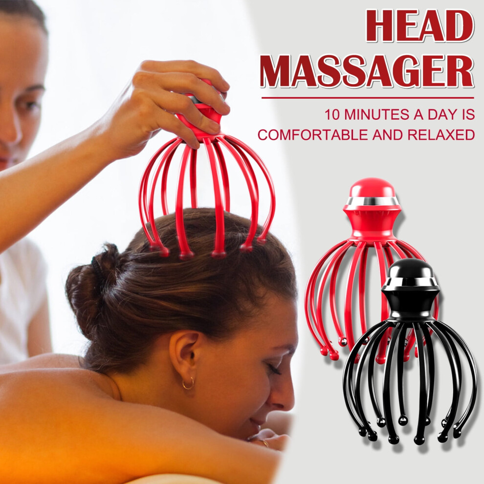 capino Vibration Head Massager Neck Massage Scalp Stress Relax Spa Therapy Healing, Finger Gripper 12 Claw Head Spa Vibration Scalp Massage Tool
