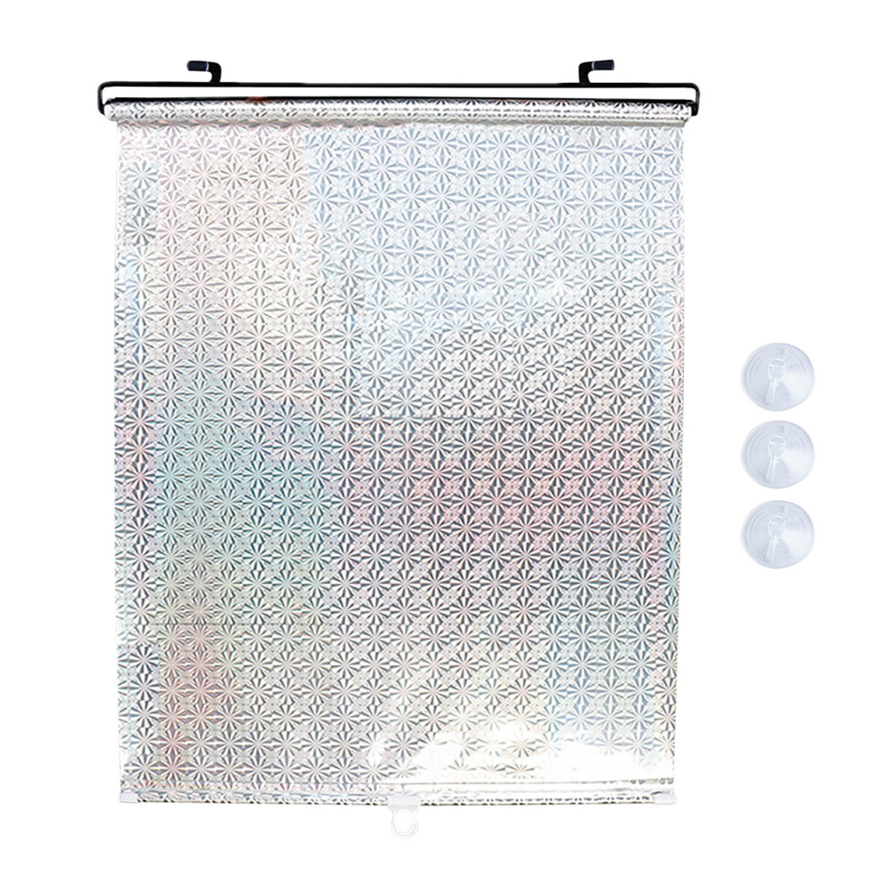Automatic Retractable Heat Insulation Car Window Curtain - 45X25cm, 1X Compatible With Most Vehicles Silver 9389440810112