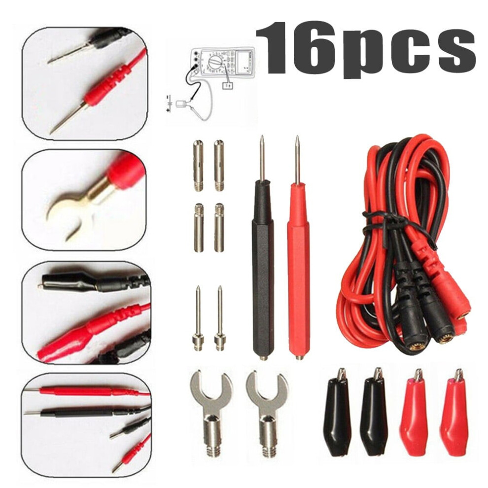 16Pcs/Set Multifunction Digital Multimeter Test Probes Voltage Meter Cable 9389440861220