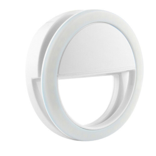 Universal Selfie Lamp / Ring with Different Light Modes White/Silver 1