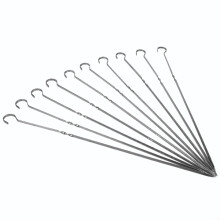 10pcs BBQ Skewers Grilling Cooking Long Stainless Steel Kabob Kebab Flat Skewer Needle New