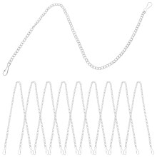 FOMIYES 10pcs Hanging Chain with Snap Clips for Bird Feeders Lanterns Wind Chimes Billboards Chalkboards Indoor Outdoor Decorative Ornament Silver