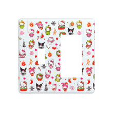 Hello Kitty Christmas Print Wall Panel Decor, Compatible with Switch, 4.5x4.5in, PC Material, for Home Bedroom Kitchen Decoration