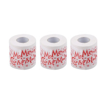 XIUH Household Cleaning Cloth Christmas pattern color toilet paper Santa Christmas tree printed tissue (B)