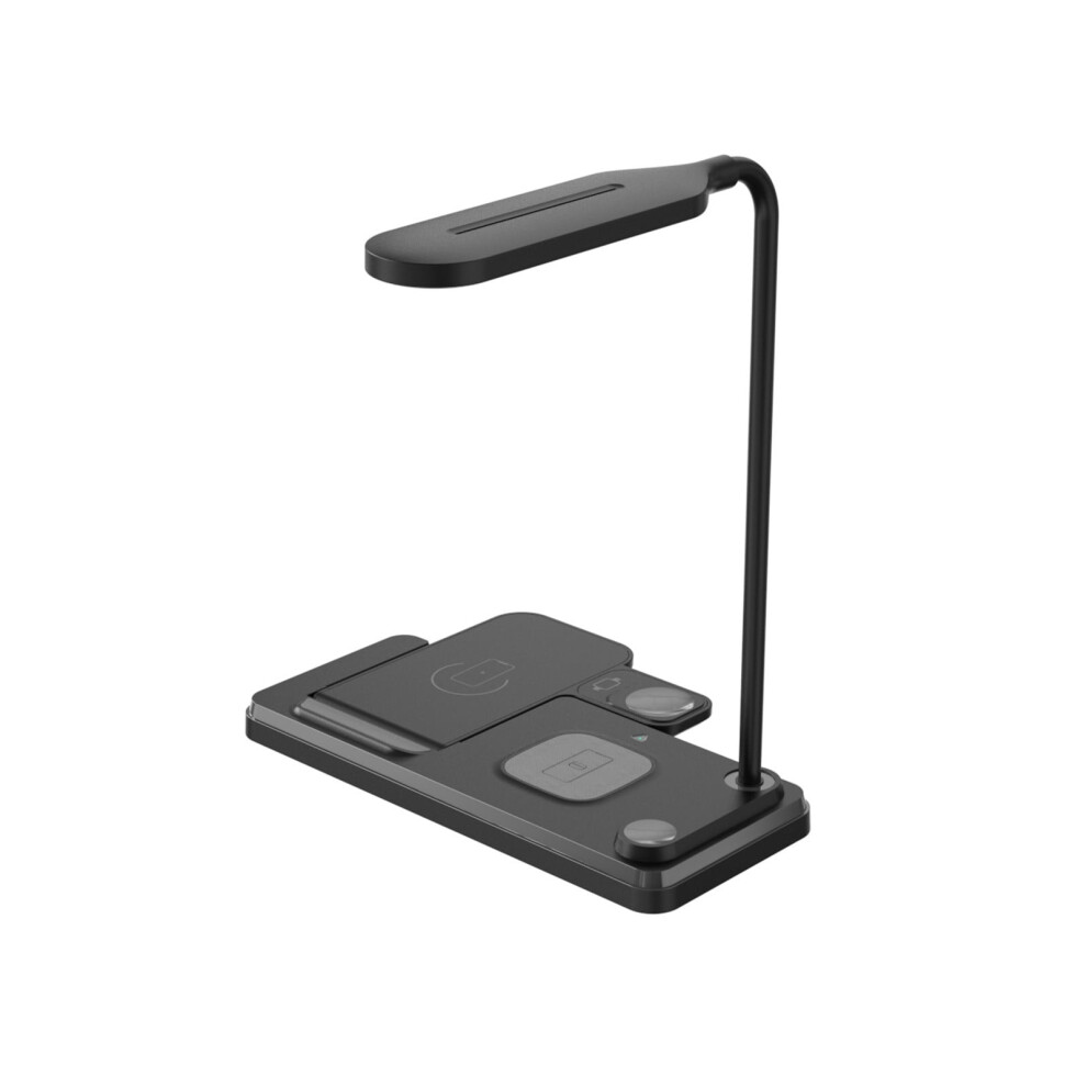 Fnyoxu 15 W 4-In-1 Wireless Charger For Mobile Phone,Watch,Headset,Mobile Phone,Lamp Foldable With Indicator-, Light/Black 9389440865587