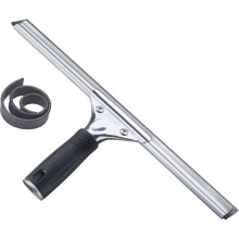 Professional Steel Window and Glass Squeegee with Replacement Rubber, 12"
