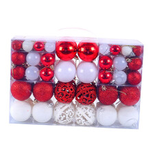 100x Christmas Balls Ornaments Christmas Baubles Shatterproof Xmas Tree Decor for New Year Home Anniversary Celebration Porch Red and White