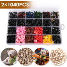 Wekvgz 21040pcs Safety Eyes & Noses 6-12mm with Washers, compatible with Crochet Toys, Stuffed Animals, Doll Making Crafts
