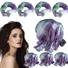 4PCS Heatless Hair Curler Set with Hair Caps, Satin Sleep-In Curling Rod Headband for Long Hair, Heat-Free Hair Rollers