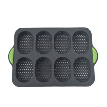 Silicone Baguette Tray Nonstick French Bread Mold Perforated Pan 3 Wave Loaves Toast Loaf Bake Mold 8 Gutter Bread Crisping Tray