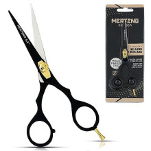 Professional 5.5" Hair Cutting Scissors compatible with Sharp Right-Hand Razor Edge, 420C Stainless Steel Barber Shears for Men & Women (Black/Gold)
