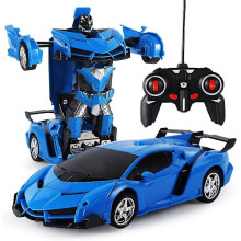 2-in-1 Remote Controlled Transformer Robot Car, One Touch Transforming Toy Compatible with RC Cars
