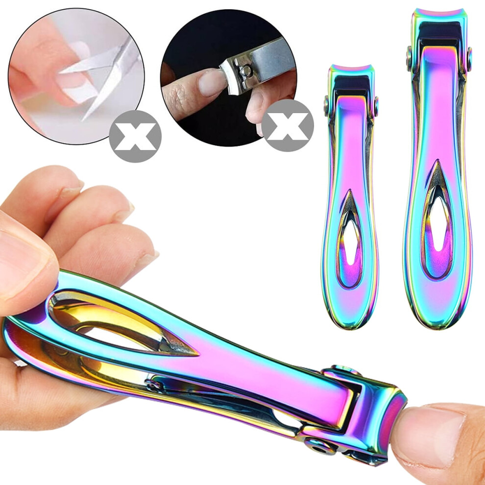 Ghojet Nail Clipper Cutting Trimmer Toenail Fingernail Cutter Stainless Steel Clippers for Thick Nails
