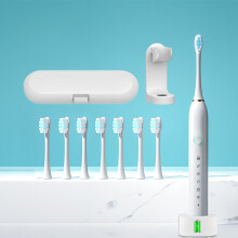 syligr Electric Toothbrush with 8 Brush Heads, Stand, Travel Case, 6 Modes, Wireless Charging, Magnetic Base, Soft Bristles, Smart Timer, IPX7