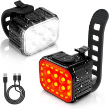 Rechargeable LED Headlight and Tail Light, Black