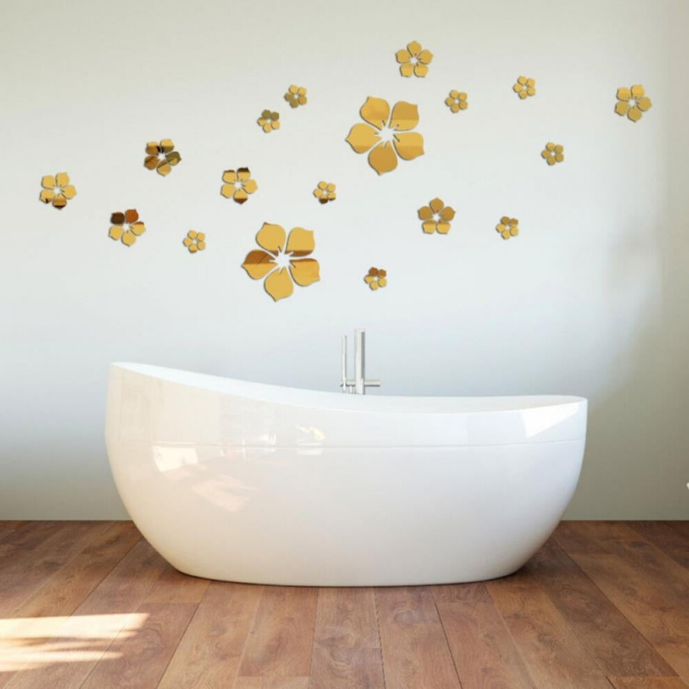 Groomer Waterproof Flower Acrylic Mirror DIY Wall Sticker Decoration Wall Decals Murals For Living Room Kids Nursery Room Bathroom