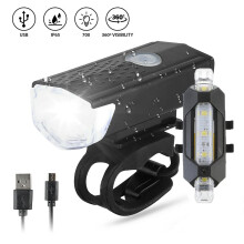 Bike Bicycle Light USB LED Rechargeable Set MTB Road Bike Front Back Headlight Lamp Flashlight Cycling Light Cycling Accessories