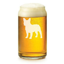 16 oz Beer Can Glass French Bulldog