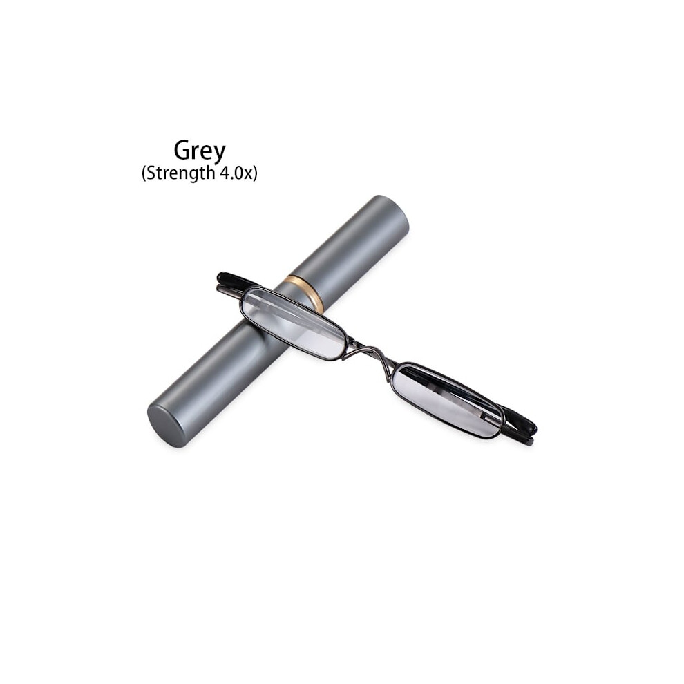 Gray Slim Reading Glasses Strength 4.0X Strength 4.0X