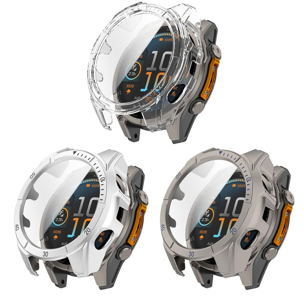 Case For Garmin Tactix 8 Solar With 9H Tempered Glass, Full Edge Protection 3Pack 47Mm 51Mm 9070919145919