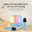 SUSUchens Bluetooth-compatible Karaoke Machine with Wireless Mics, Latency-Free, Volume Control, Multi-Compatibility, Blue 1