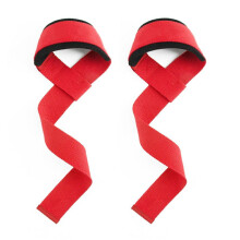 Weightlifting Wrist Straps with Density Knit and Reinforced Stitching for Heavy Lifts Red