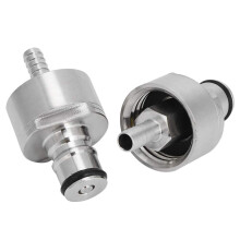 Stainless Steel Carbonation Cap 2Pcs with 5/16in Barb Ball Lock for PET Bottles Homebrew Beer