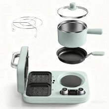 Breakfast Station with Dual Heat Control, 180 Tilt Design and Timer for Eggs, Burgers