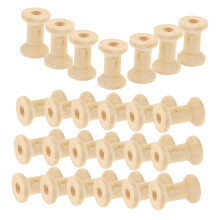 100pcs Wooden Thread Spools and Craft Spindles Bulk Pack for Sewing Weaving DIY Tangle Storage
