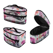 Iron Storage Bag with Handle and Zipper, Thick Padded Travel Case for Household Irons, Floral Hummingbirds