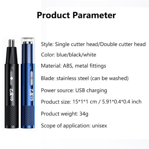 Nose trimmer blue Double cutter head 1