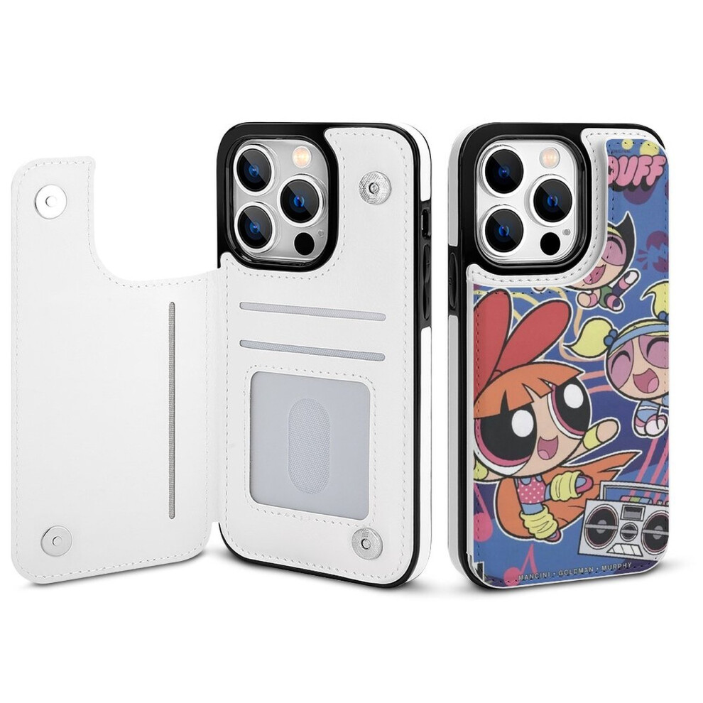 The Powerpuff Girls For Compatible With Iphone 14 Pro Wallet Case, Flip Folio Pu Leather Stand Case With Card Holder, Magnetic Clasp, Shockproof 9389440715134