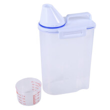 Pet food dispenser, storage containers for dry dog & cat food, easy-pour with cup, pet supplies