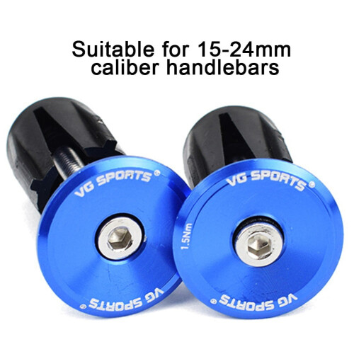 Aluminum Alloy Handlebar Plug Bicycle Handlebar Plug Road Folding Expansion Plug blue