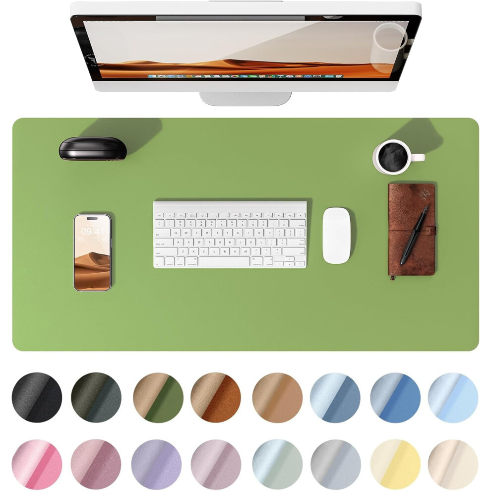 23.6" X 13.8" Pu Leather Desk Pad, Non-Slip Waterproof Protector Mat, Large Mouse Pad For Office & Home 9389440265202