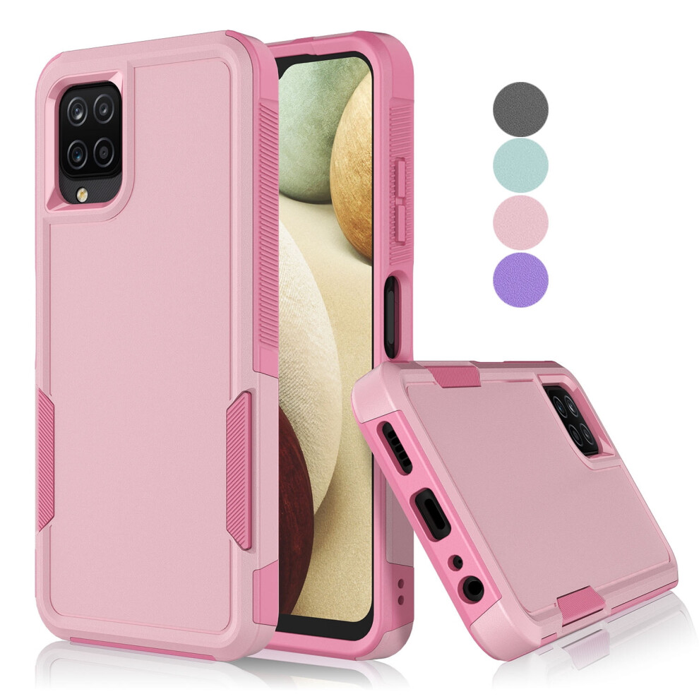 Galaxy A12 Case, Shockproof Heavy Duty Armor 2-In-1 Rugged Bumper For Galaxy A12 2020 6.5 Inch - Pink 9389440265509