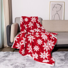 Tarmeek Christmas Snowflake Throw Blanket Double Layer Fleece Soft Cotton Wool Blanket for Home Decorations Christmas Decorations Indoor