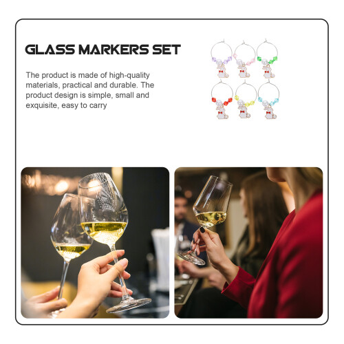 12pcs Bunny Glass Marker Wine Drinking Cup Rings 1