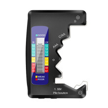 Battery Tester Battery Power Detector Digital Display Battery Voltage Measurer black