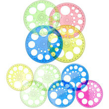 10 Pcs Circle Protractor Measuring Ruler Geometric Practical Tool Plastic Student Office