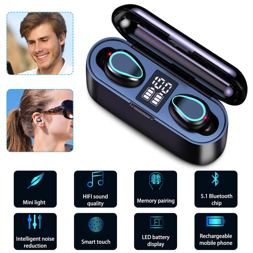 Avtoify Streamer Headset In-Ear Can Charge Mobile Phone Wireless Bluetooth Headset Black 9389440811133