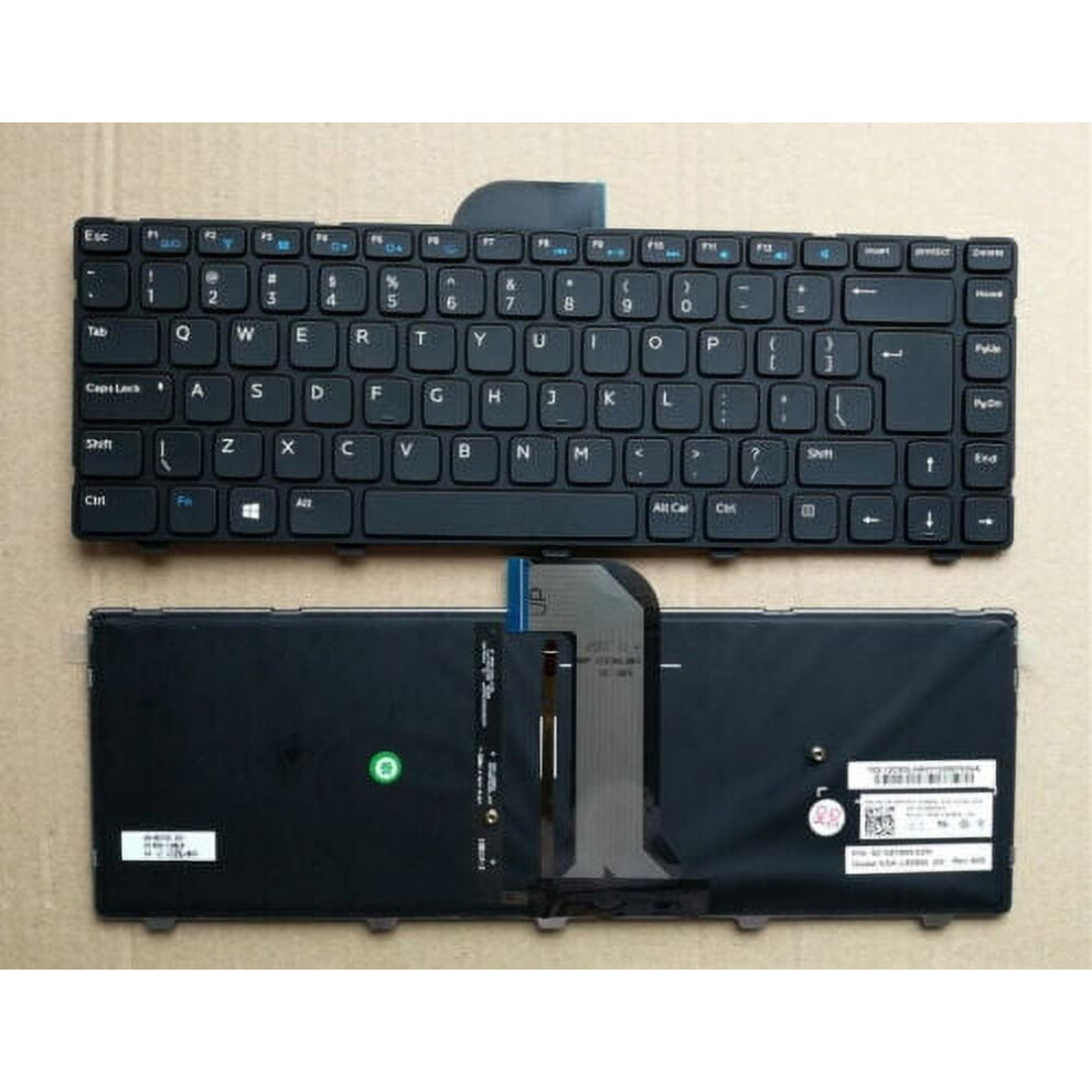 New Us Laptop Backlit Keyboard Replacement For Compatible With Dell Inspiron 14-3421 14R-5421 15Z-5523 P26f Vostro 2421 Back Black/Light 9389440810631